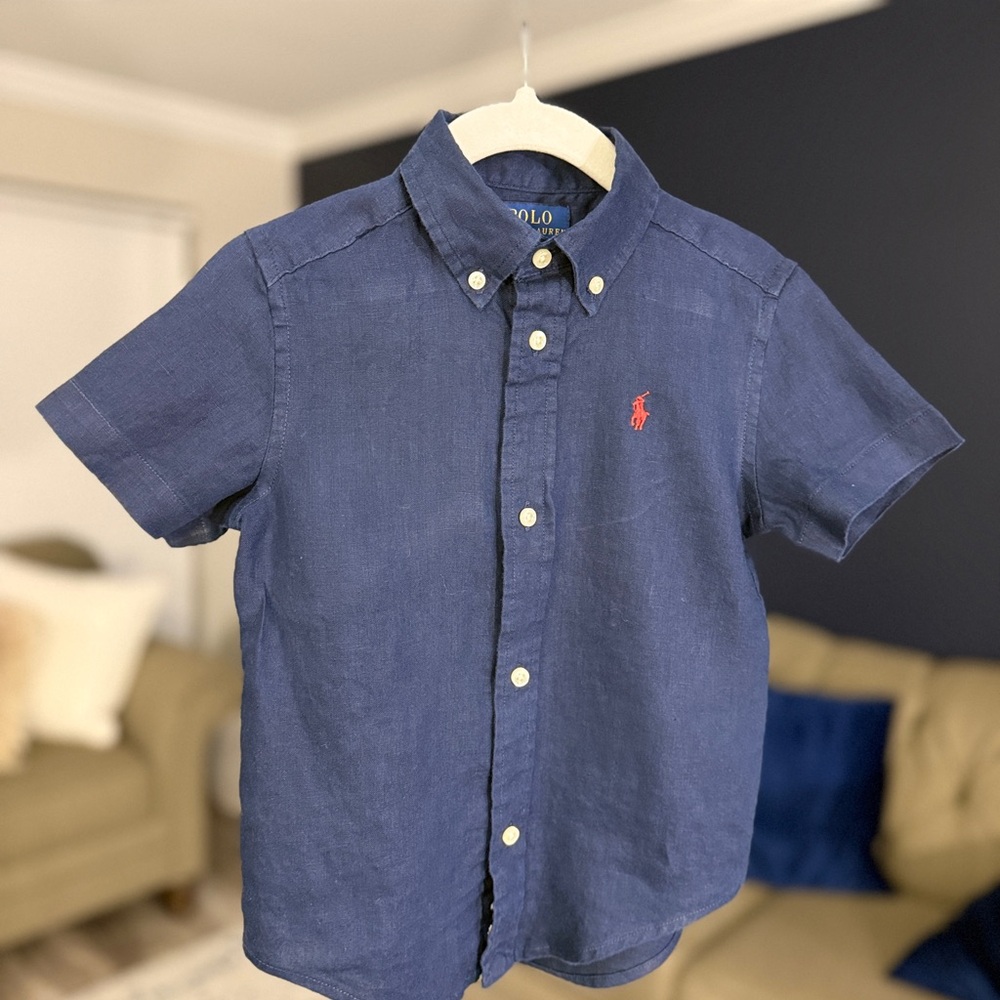 Polo by Ralph Lauren Kids Dark Blue Button Down Shirt